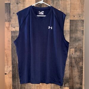 Men’s Sz XL Under Armour Navy Blue Sleeveless Training Tank New